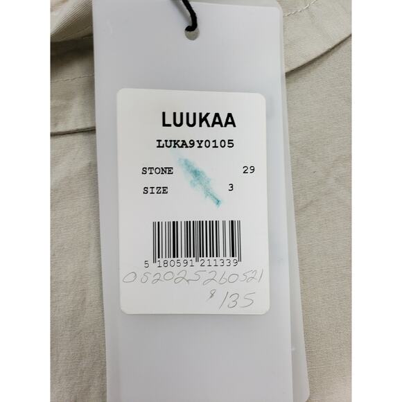 Luukaa Tan Collared Long Sleeve Size L Short/Long Shirt Side Zippers No Pocket - Picture 8 of 9